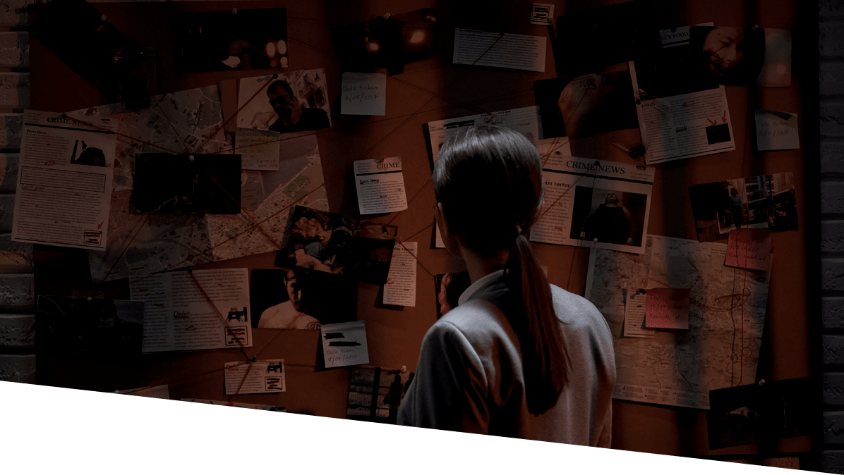 Woman detective searching terrorist act connections, figuring out danger place