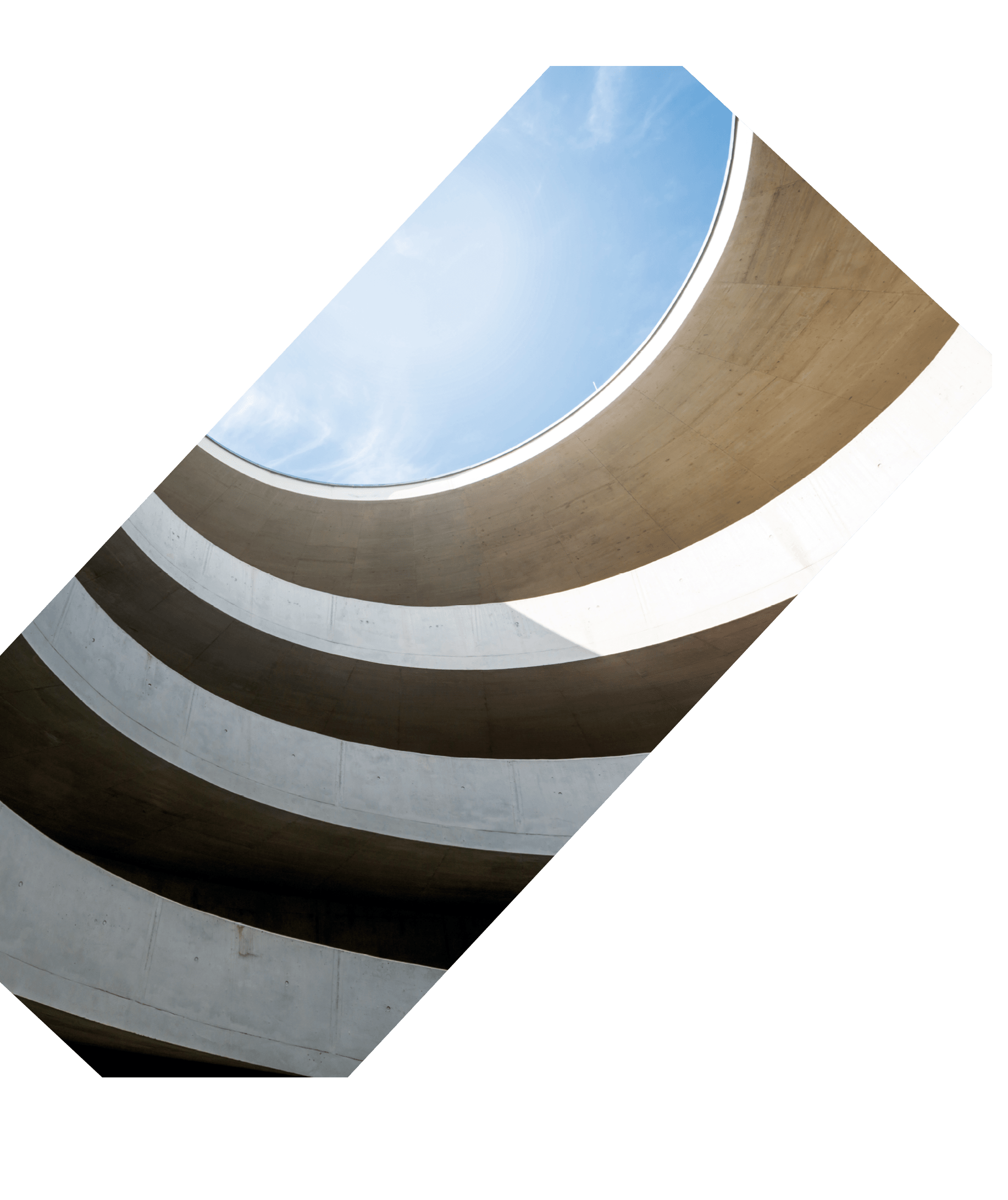 Leipzig, Germany: A modern driveway in a parking garage with a lot of curves.