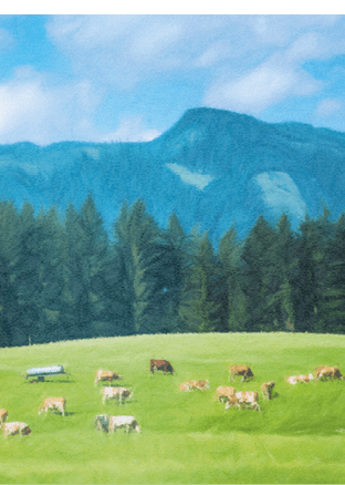 Landscape painting on a spring day