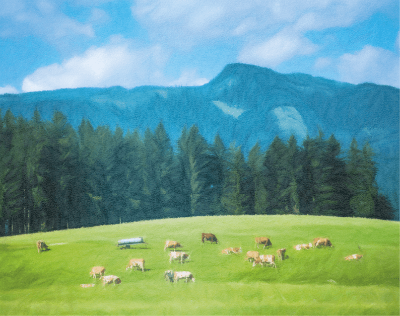 Landscape painting on a spring day