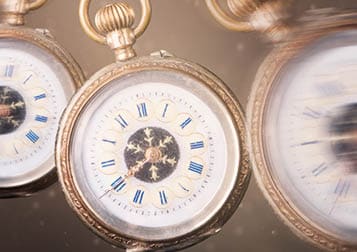 time concept: pocket watches dynamic moves