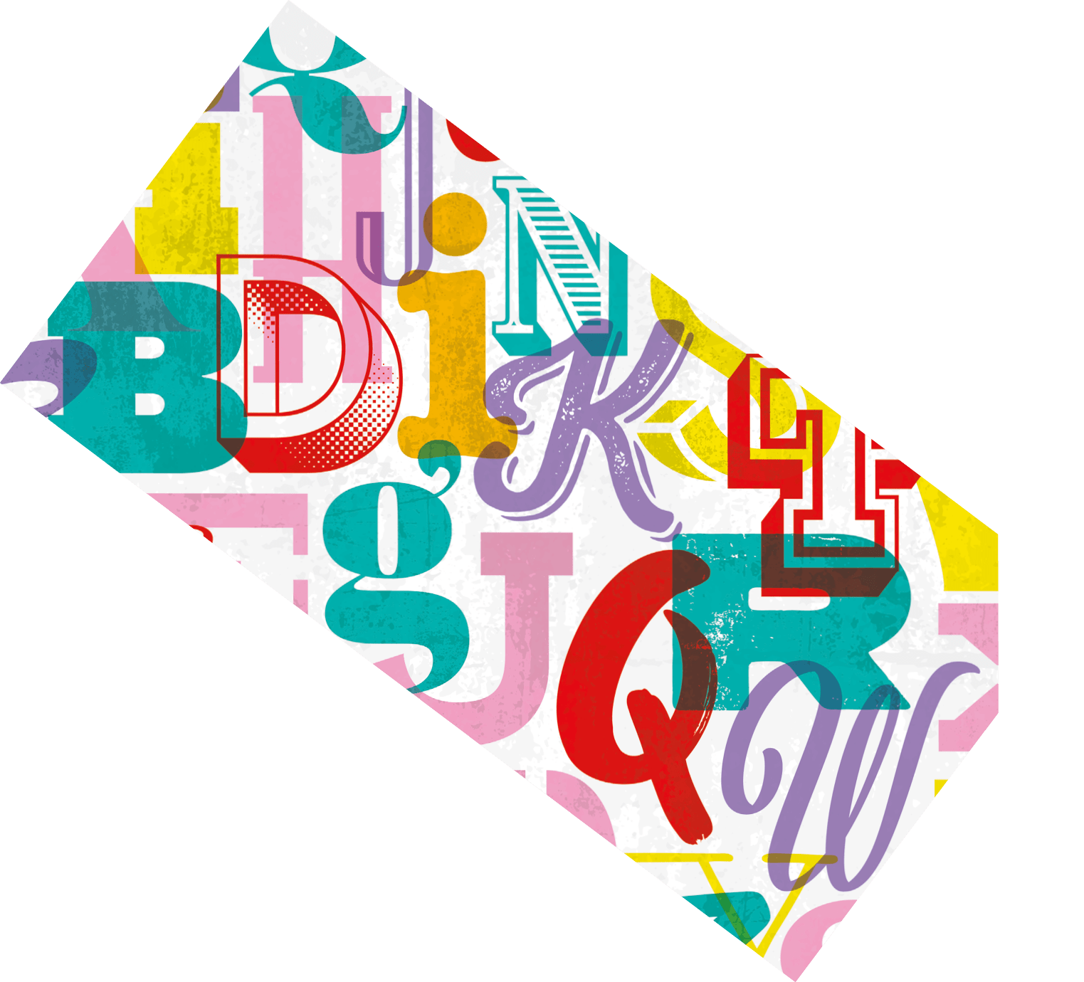 Vector illustration of English alphabet A to Z letters as seamless pattern. Textured, grunge typography, calligraphy abstract background. Vertical version.