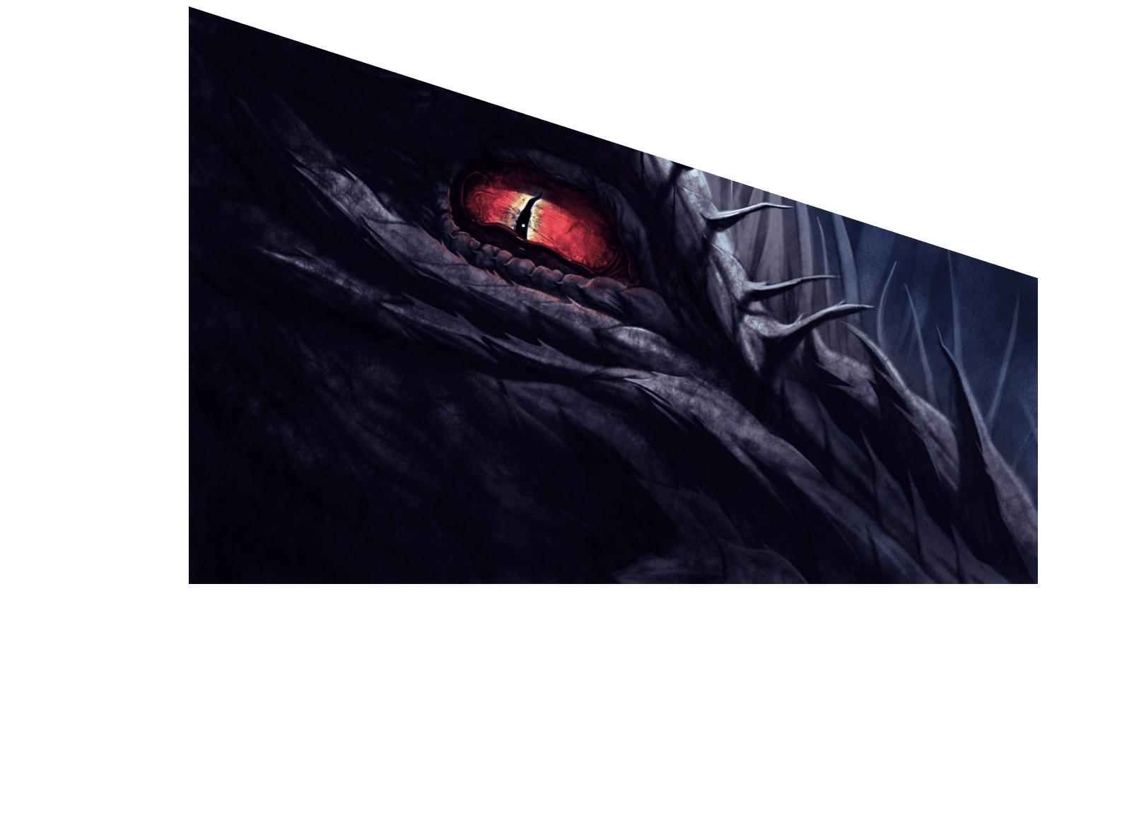 Red eye of dragon. Digital painting.